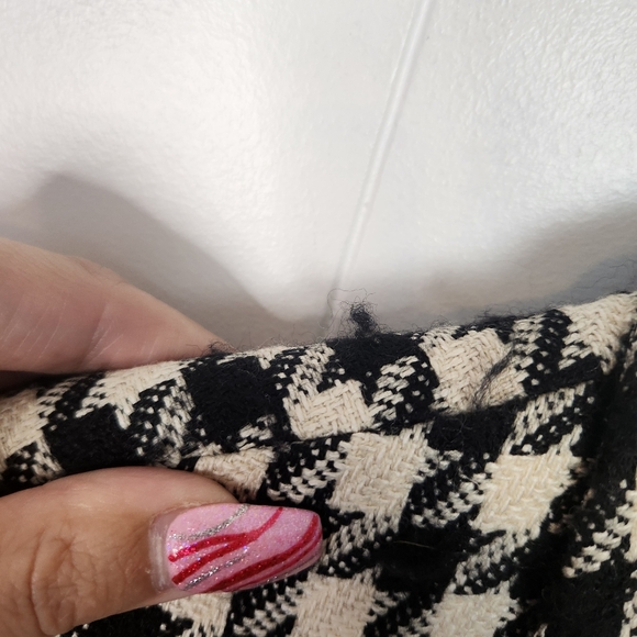 Vintage Oversized Wool Silk Plaid Boyfriend Blazer Jacket Preppy Academia Medium - Picture 5 of 14